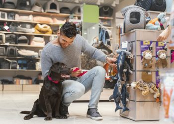 cute-dog-with-owner-pet-shop